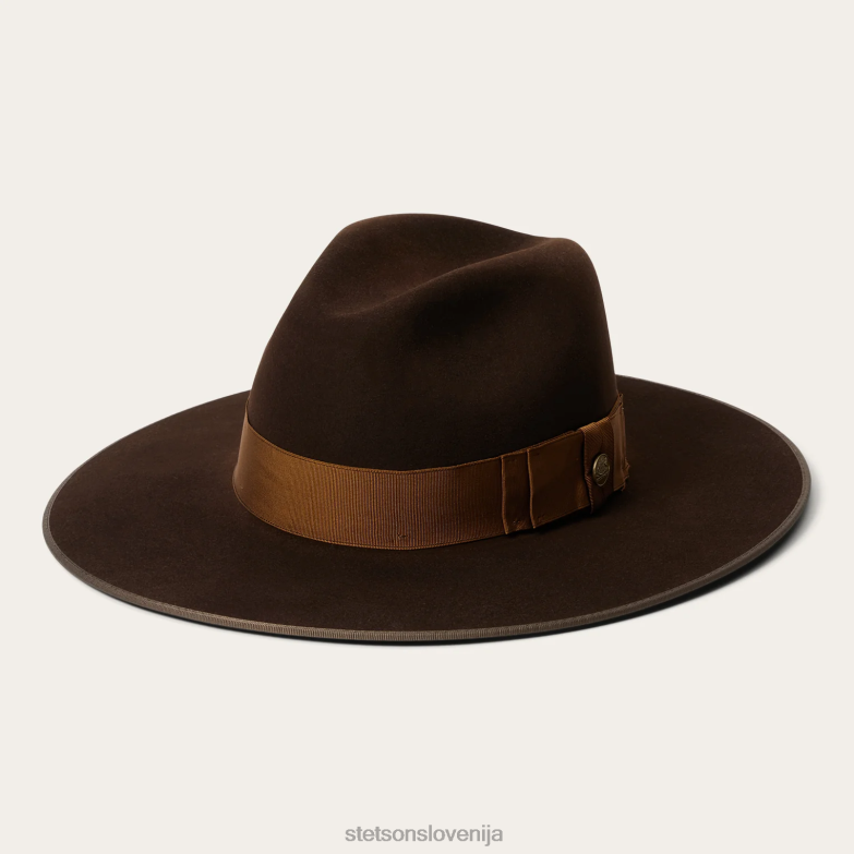 Stetson uniseks trimestna fedora Z6H88188 čokolada pokrivala