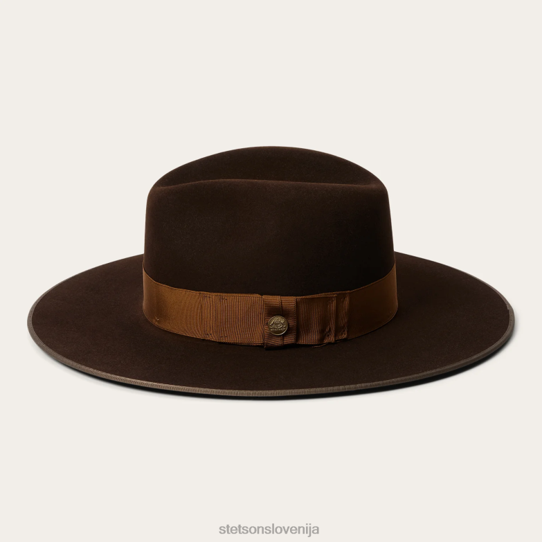 Stetson uniseks trimestna fedora Z6H88188 čokolada pokrivala
