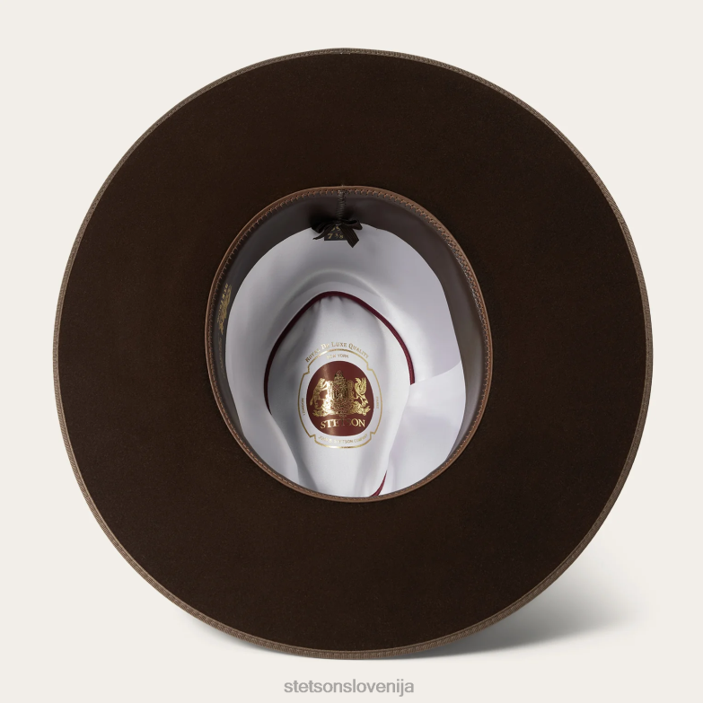 Stetson uniseks trimestna fedora Z6H88188 čokolada pokrivala