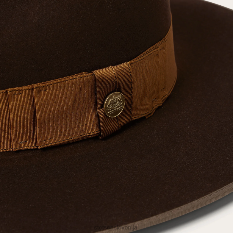 Stetson uniseks trimestna fedora Z6H88188 čokolada pokrivala