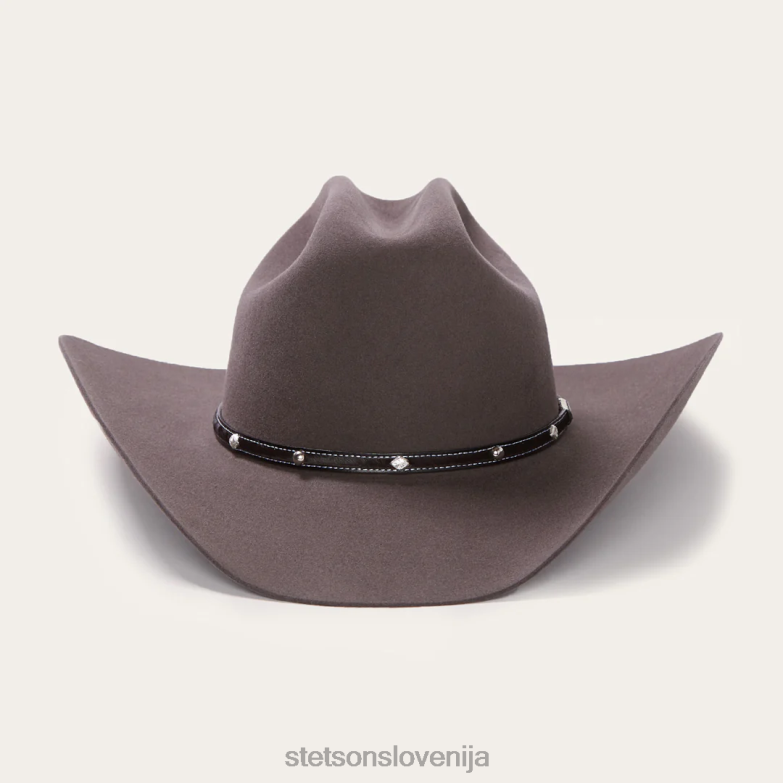 Stetson uniseks angus 6x kavbojski klobuk Z6H8872 granit pokrivala