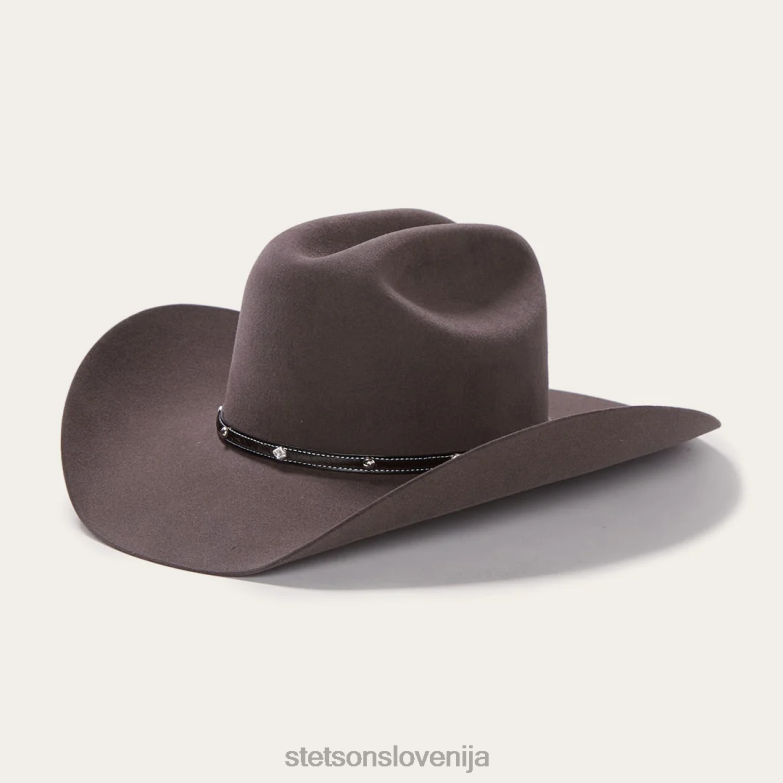Stetson uniseks angus 6x kavbojski klobuk Z6H8872 granit pokrivala