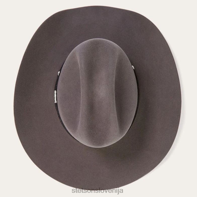 Stetson uniseks angus 6x kavbojski klobuk Z6H8872 granit pokrivala