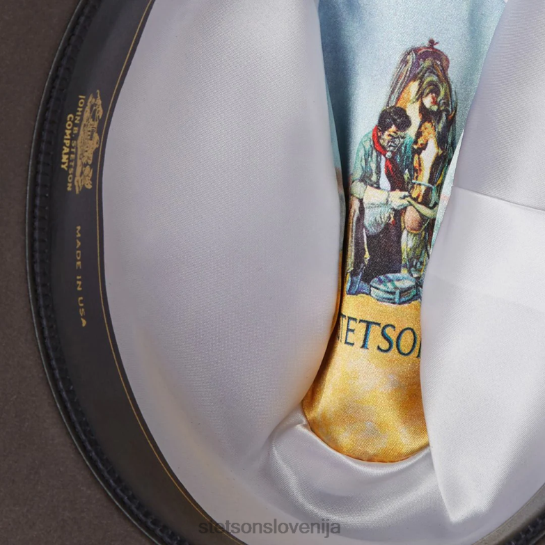 Stetson uniseks angus 6x kavbojski klobuk Z6H8872 granit pokrivala