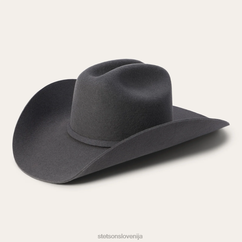 Stetson uniseks brenham 4x kavbojski klobuk Z6H8818 granit pokrivala