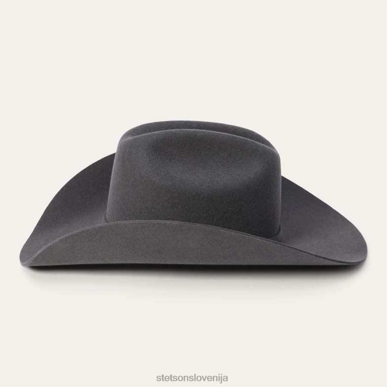 Stetson uniseks brenham 4x kavbojski klobuk Z6H8818 granit pokrivala