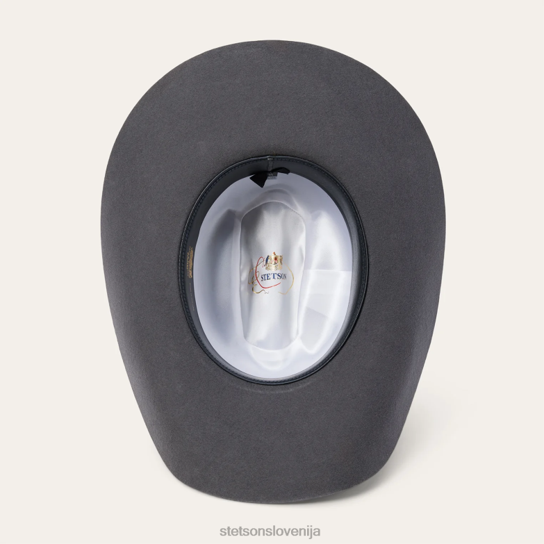 Stetson uniseks brenham 4x kavbojski klobuk Z6H8818 granit pokrivala