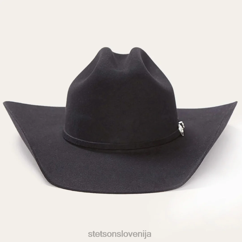 Stetson uniseks brenham 4x kavbojski klobuk Z6H8833 Črna pokrivala