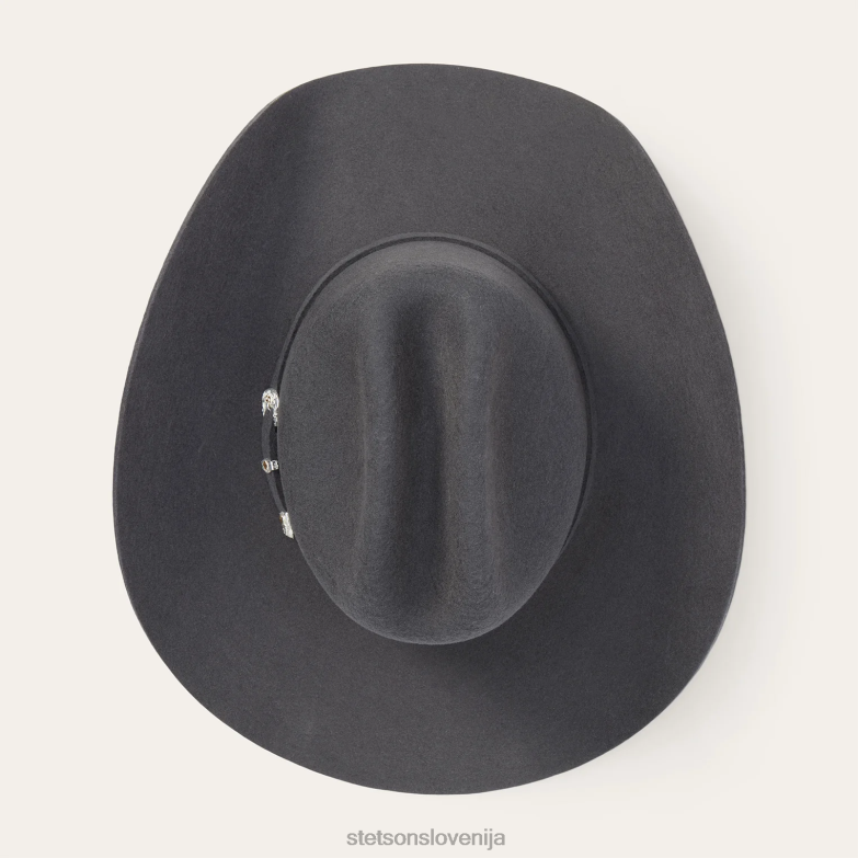 Stetson uniseks brenham 4x kavbojski klobuk Z6H8833 Črna pokrivala