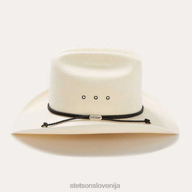 Stetson uniseks carson 10x slamnati kavbojski klobuk Z6H88175 naravno pokrivala