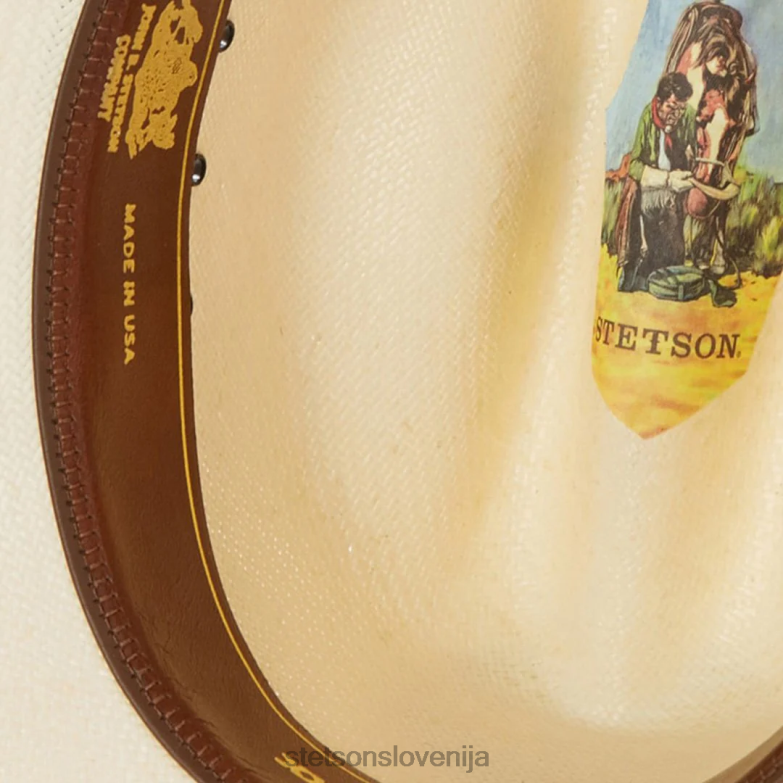 Stetson uniseks carson 10x slamnati kavbojski klobuk Z6H88175 naravno pokrivala