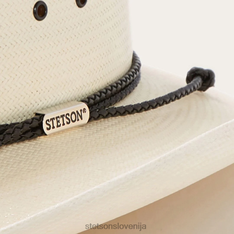 Stetson uniseks carson 10x slamnati kavbojski klobuk Z6H88175 naravno pokrivala