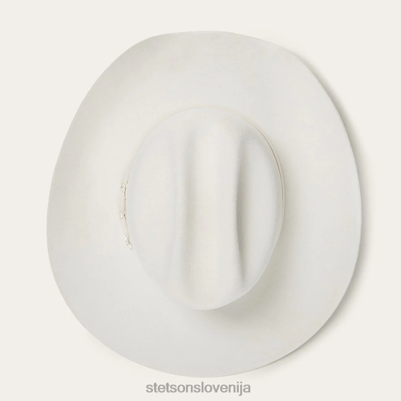 Stetson uniseks deadwood 4x kavbojski klobuk Z6H8828 bela pokrivala