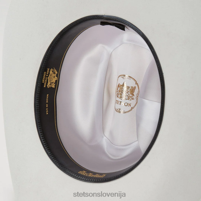 Stetson uniseks deadwood 4x kavbojski klobuk Z6H8828 bela pokrivala