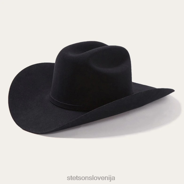 Stetson uniseks el patron 48 premier 30x kavbojski klobuk Z6H88126 Črna pokrivala