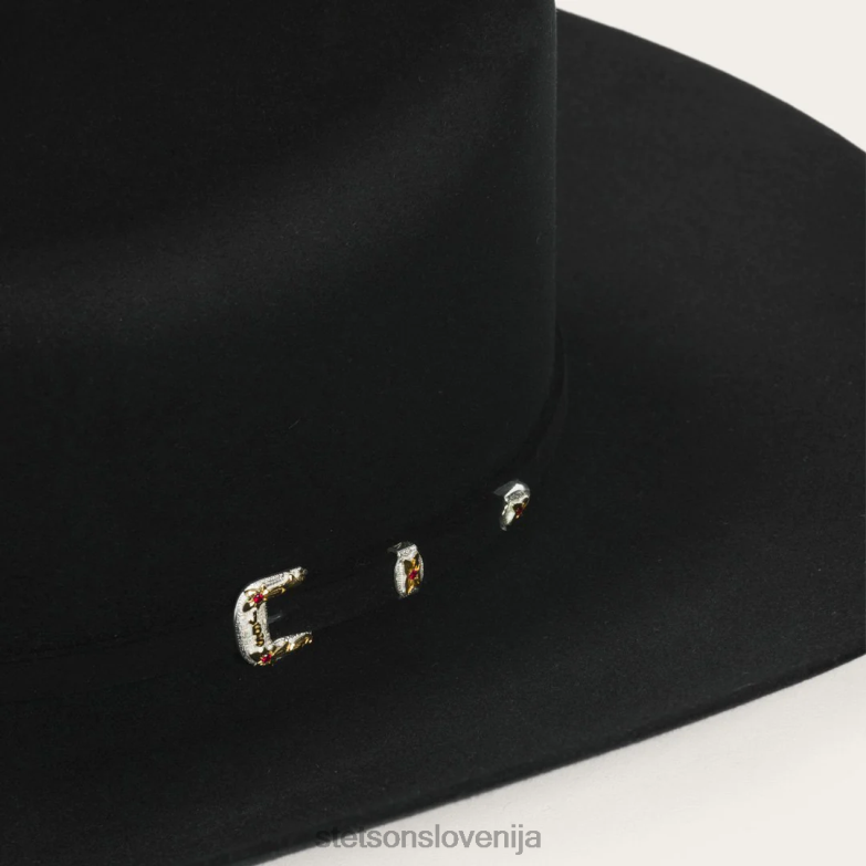 Stetson uniseks el patron 75 premier 30x kavbojski klobuk Z6H88136 Črna pokrivala
