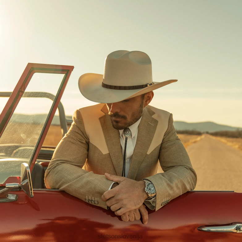 Stetson uniseks evilla de oro 1000x slamnati kavbojski klobuk Z6H88173 naravno pokrivala