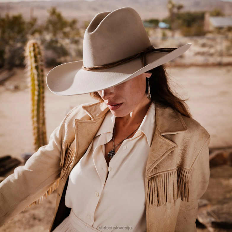 Stetson uniseks gus 6x kavbojski klobuk Z6H8819 srebrnotrebušček pokrivala