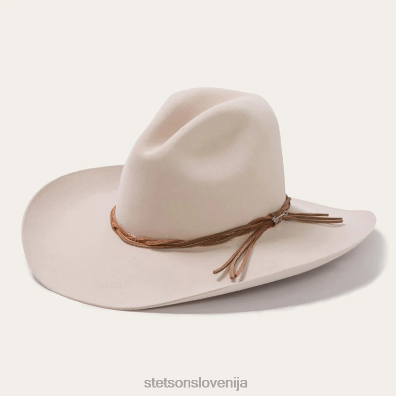 Stetson uniseks gus 6x kavbojski klobuk Z6H8819 srebrnotrebušček pokrivala