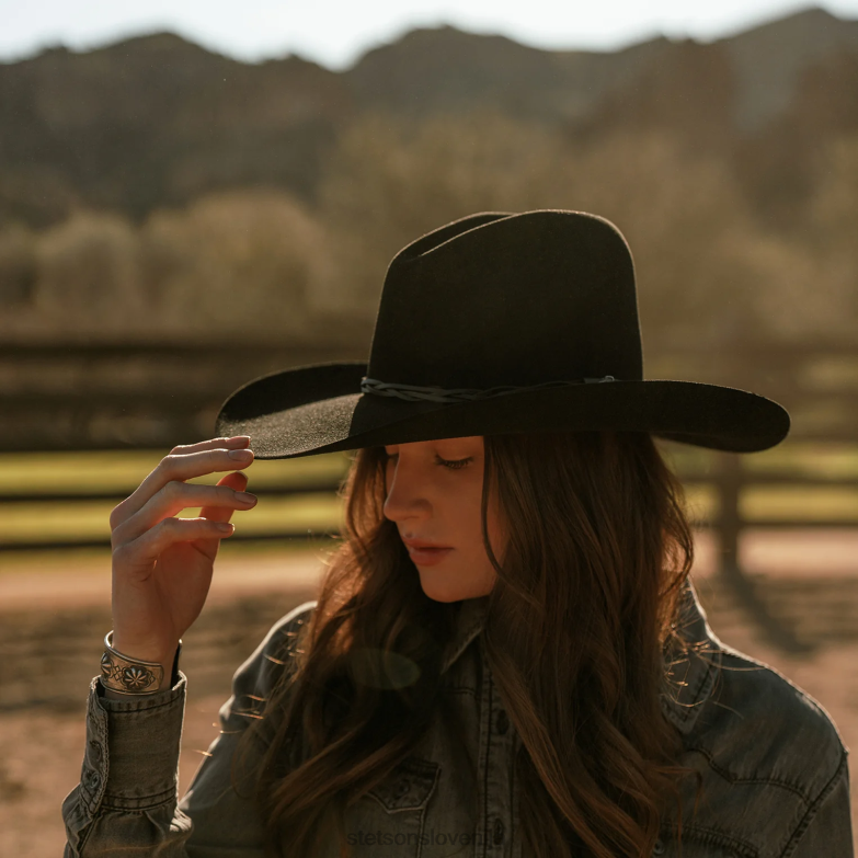 Stetson uniseks gus 6x kavbojski klobuk Z6H8820 Črna pokrivala