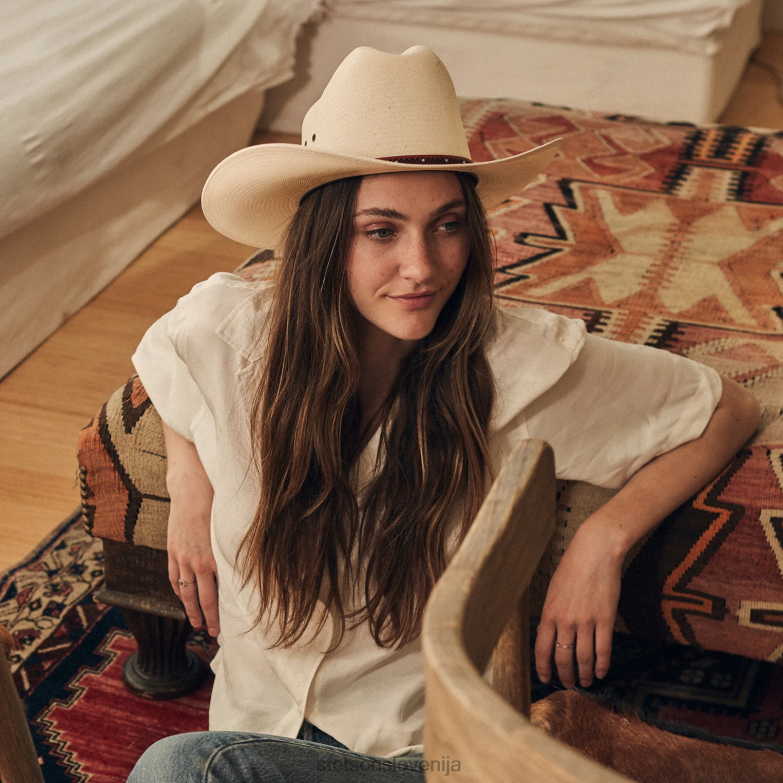 Stetson uniseks haywood 10x slamnati kavbojski klobuk Z6H88178 naravno pokrivala