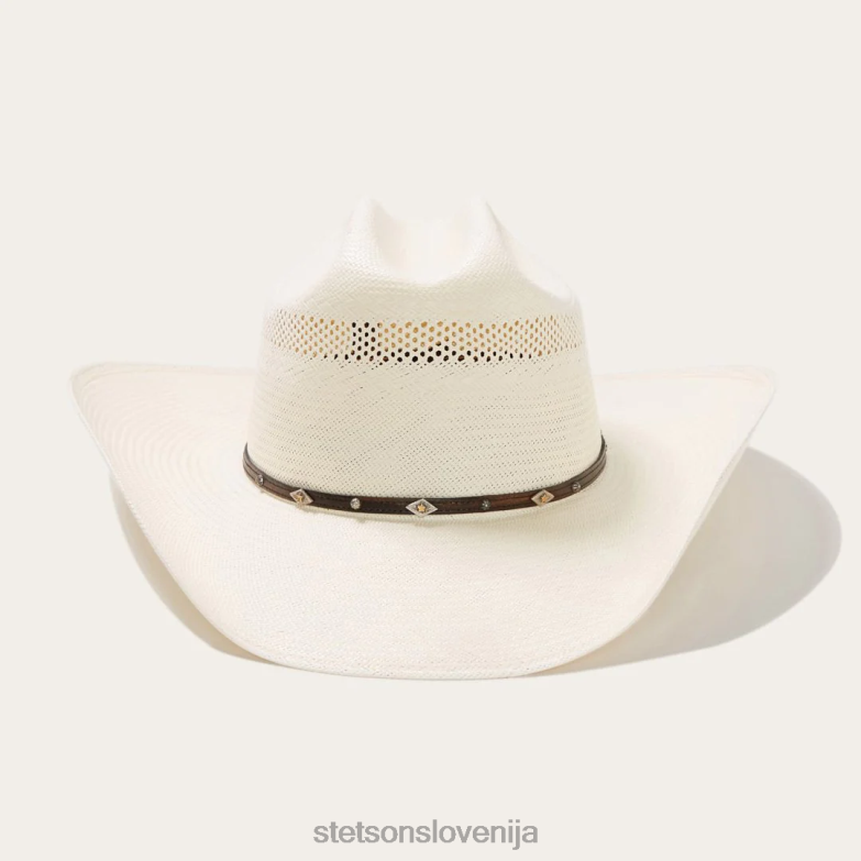 Stetson uniseks lobo 10x slamnati kavbojski klobuk Z6H88140 naravno pokrivala