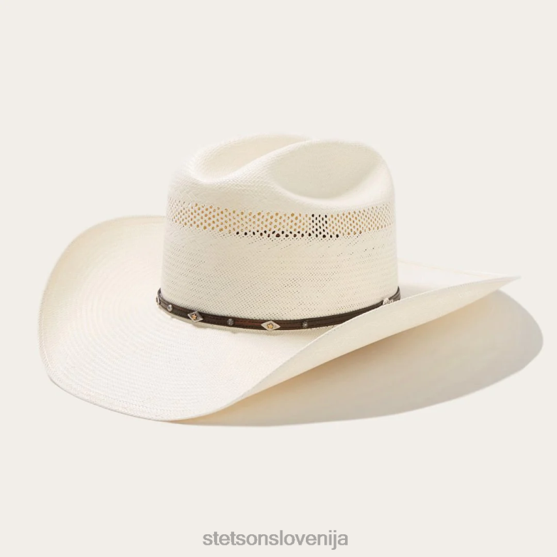 Stetson uniseks lobo 10x slamnati kavbojski klobuk Z6H88140 naravno pokrivala