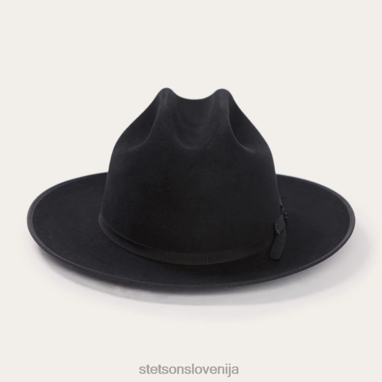 Stetson uniseks odprta cesta 6x kavbojski klobuk Z6H8892 Črna pokrivala