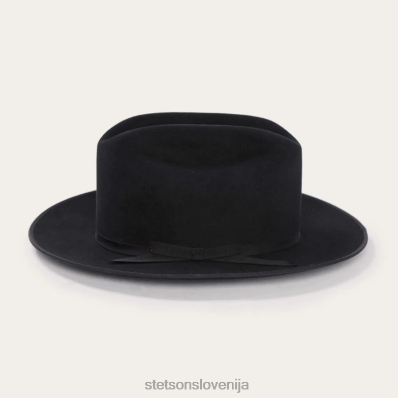 Stetson uniseks odprta cesta 6x kavbojski klobuk Z6H8892 Črna pokrivala