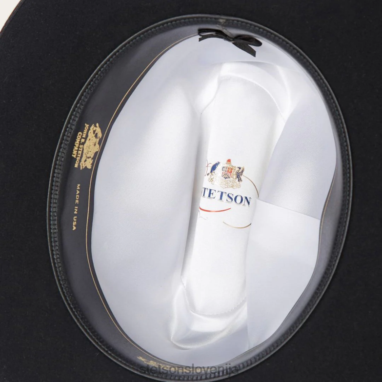 Stetson uniseks odprta cesta 6x kavbojski klobuk Z6H8892 Črna pokrivala