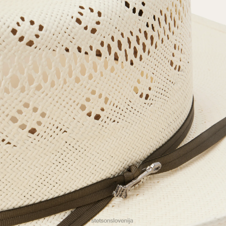Stetson uniseks pek 10x slamnati kavbojski klobuk Z6H88176 naravno pokrivala