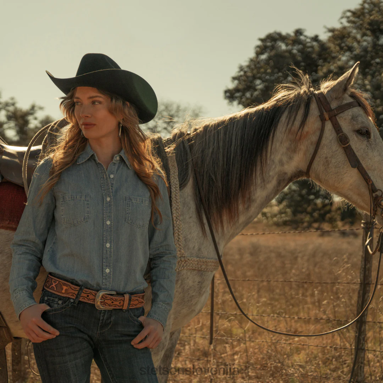 Stetson uniseks shasta 10x premier kavbojski klobuk Z6H883 Črna pokrivala