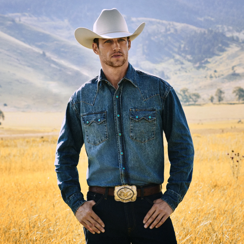 Stetson uniseks skyline 6x kavbojski klobuk Z6H885 srebrnotrebušček pokrivala