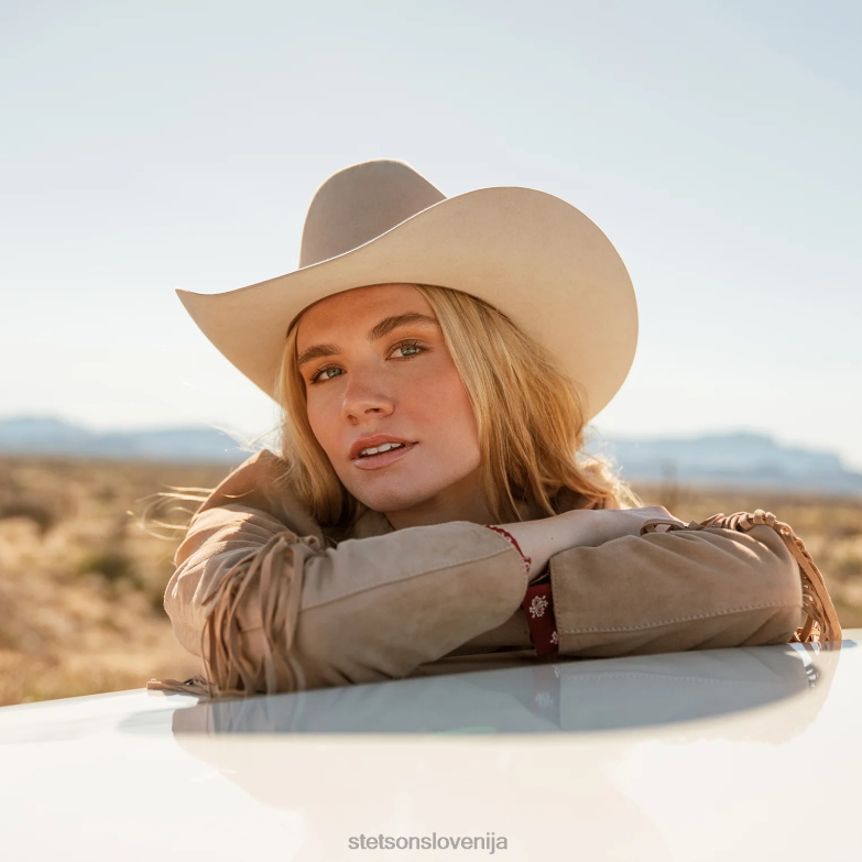 Stetson uniseks skyline 6x kavbojski klobuk Z6H885 srebrnotrebušček pokrivala
