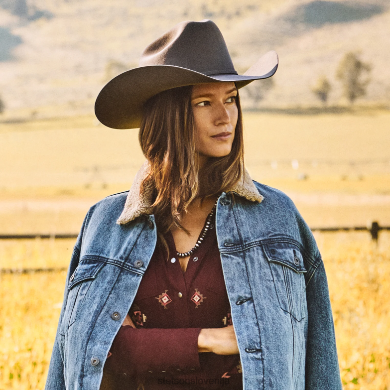 Stetson uniseks skyline 6x kavbojski klobuk Z6H8869 granit pokrivala
