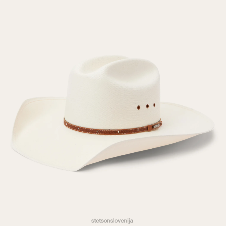Stetson uniseks stanhope 10x slamnati kavbojski klobuk Z6H88150 naravno pokrivala
