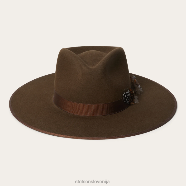 Stetson uniseks klobuk s širokim ravnim robom midtown Z6H88189 hrast pokrivala