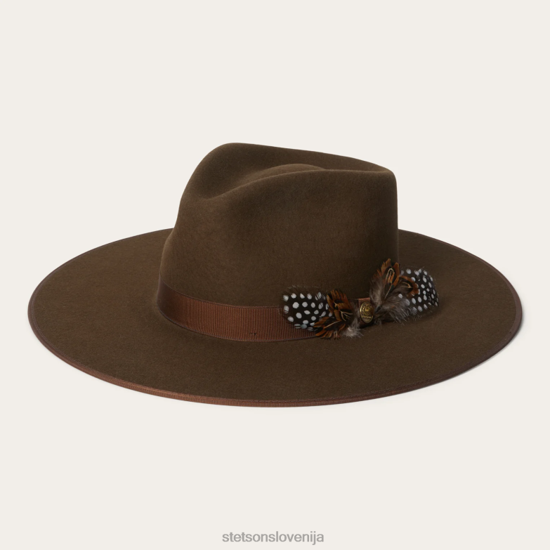 Stetson uniseks klobuk s širokim ravnim robom midtown Z6H88189 hrast pokrivala