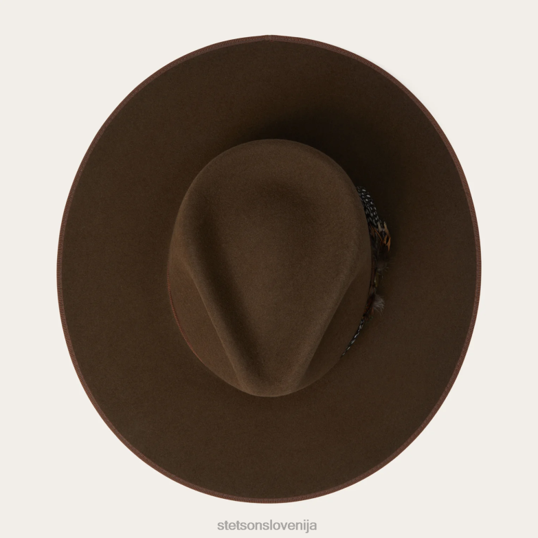 Stetson uniseks klobuk s širokim ravnim robom midtown Z6H88189 hrast pokrivala