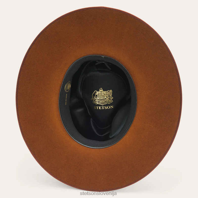Stetson uniseks klobuk s širokim ravnim robom midtown Z6H8836 konjak pokrivala
