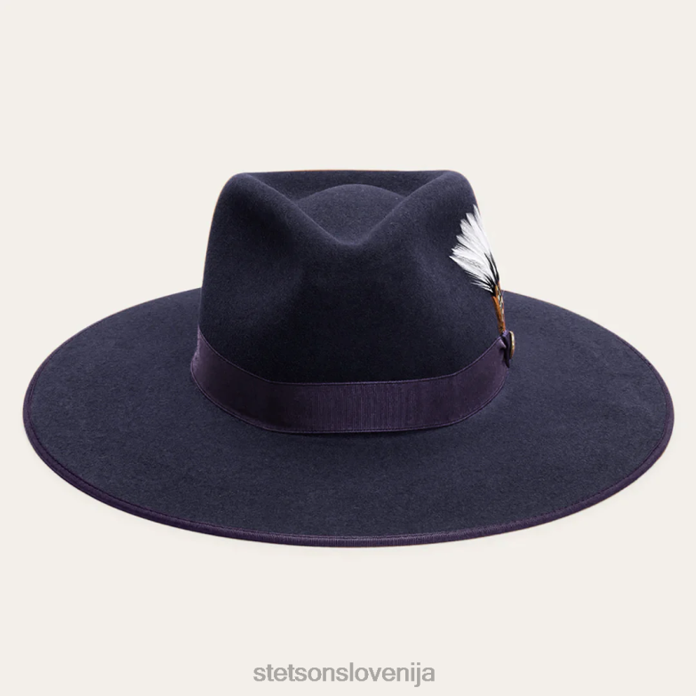 Stetson uniseks klobuk s širokim ravnim robom midtown Z6H8883 mornarica pokrivala