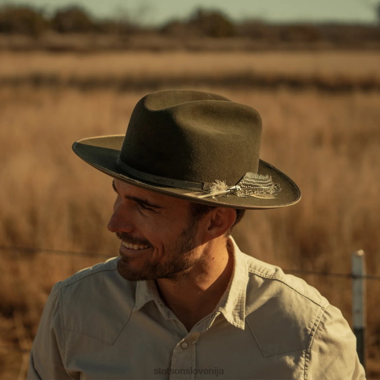 Stetson uniseks 1865 v stiski odprta cesta royal deluxe Z6H8898 žajbelj pokrivala