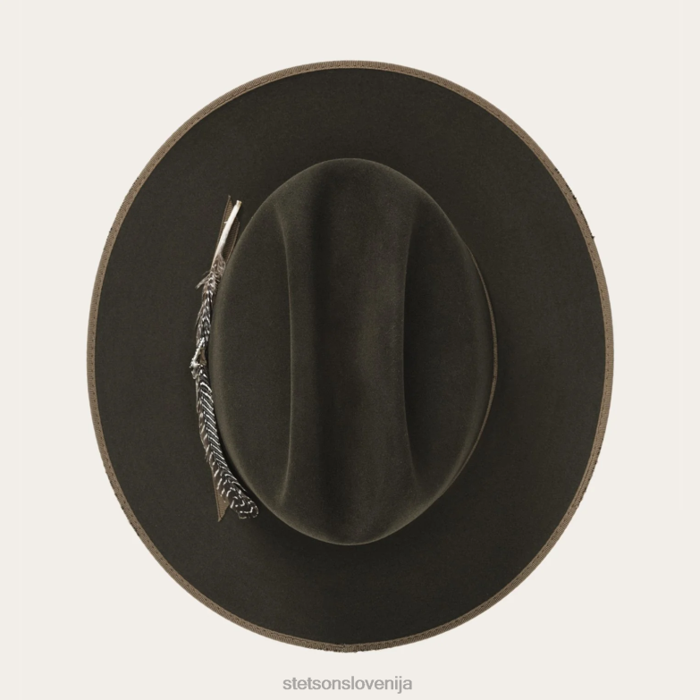 Stetson uniseks 1865 v stiski odprta cesta royal deluxe Z6H8898 žajbelj pokrivala