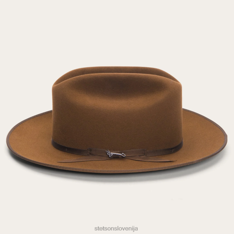 Stetson uniseks odprt cestni kraljevski deluxe klobuk Z6H8844 konjak pokrivala