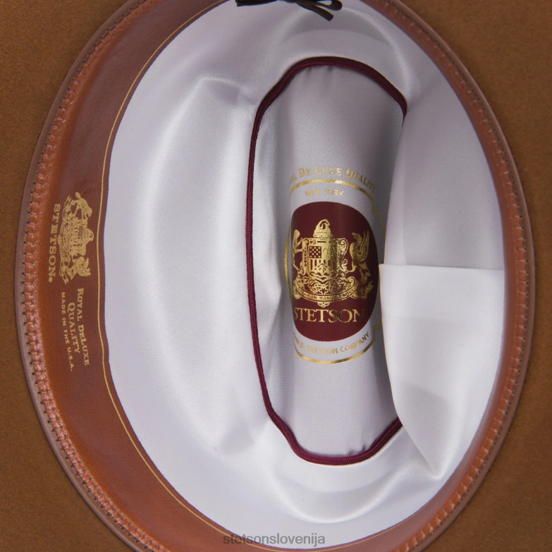 Stetson uniseks odprt cestni kraljevski deluxe klobuk Z6H8844 konjak pokrivala