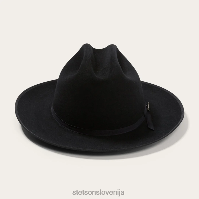 Stetson uniseks odprt cestni kraljevski deluxe klobuk Z6H8857 Črna pokrivala