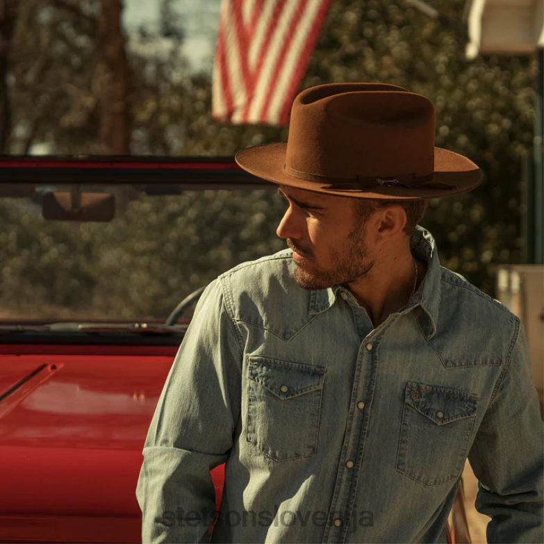 Stetson uniseks odprt cestni kraljevski deluxe klobuk Z6H8857 Črna pokrivala