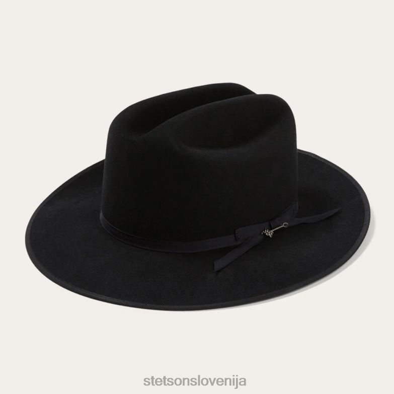 Stetson uniseks odprt cestni kraljevski deluxe klobuk Z6H8857 Črna pokrivala