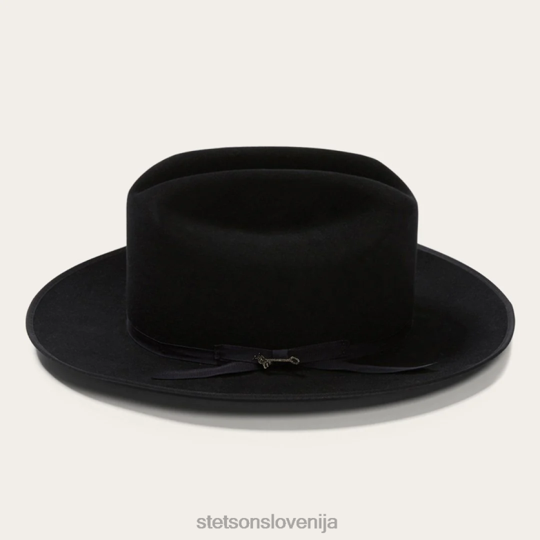 Stetson uniseks odprt cestni kraljevski deluxe klobuk Z6H8857 Črna pokrivala
