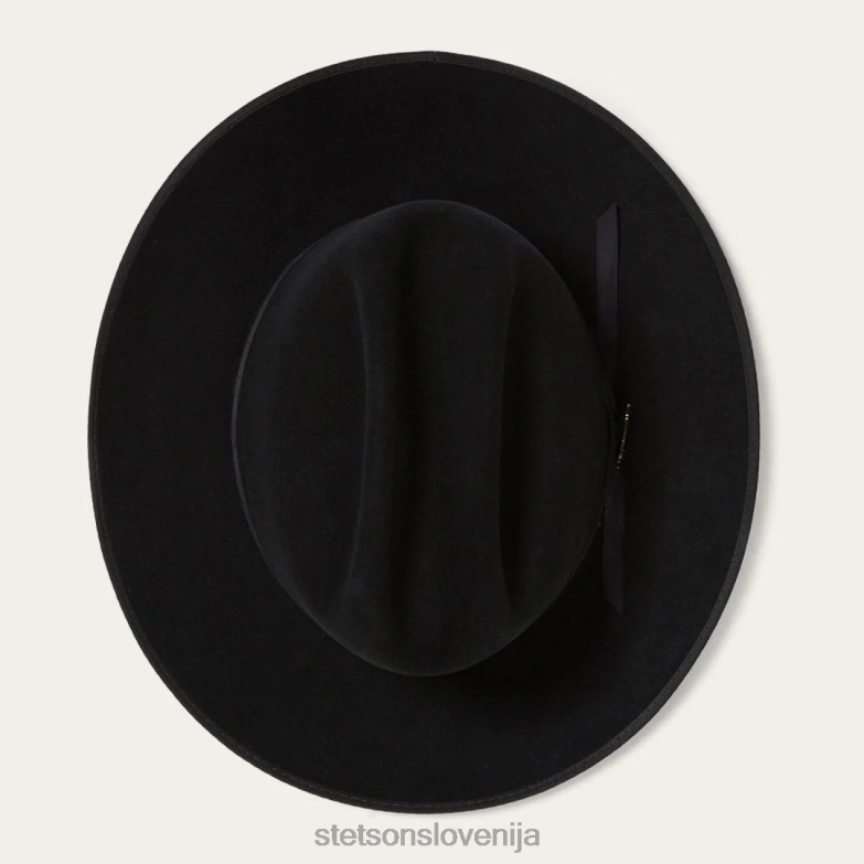 Stetson uniseks odprt cestni kraljevski deluxe klobuk Z6H8857 Črna pokrivala